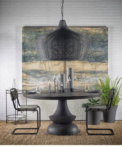 60” Dark Brown Solid Wood Table