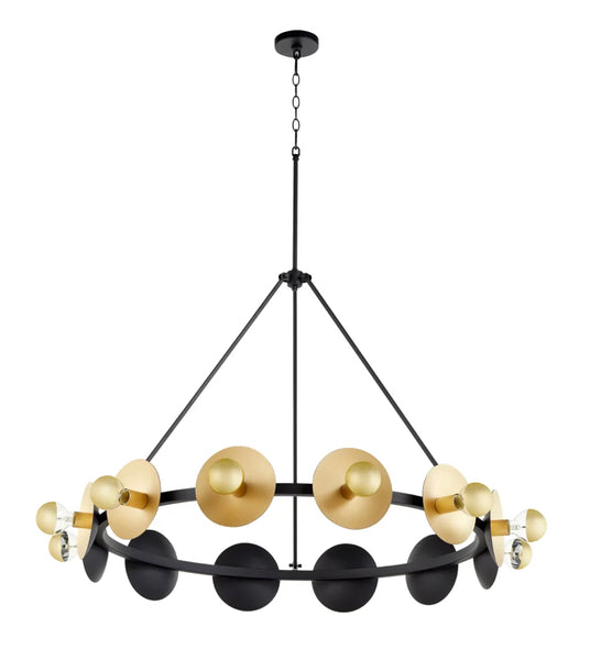 Black & Gold Ring Chandelier large