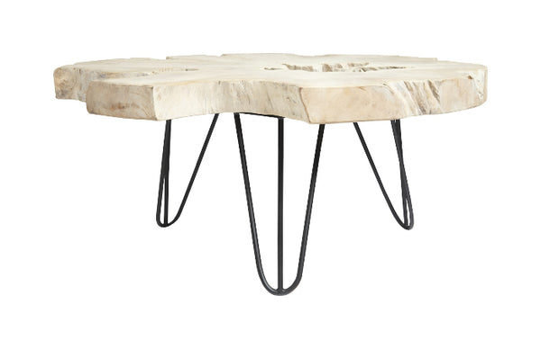 Bleached Slice & Iron Coffee Table