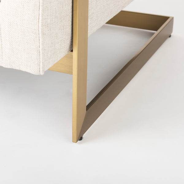 Cream & Gold Steel Accent Chair