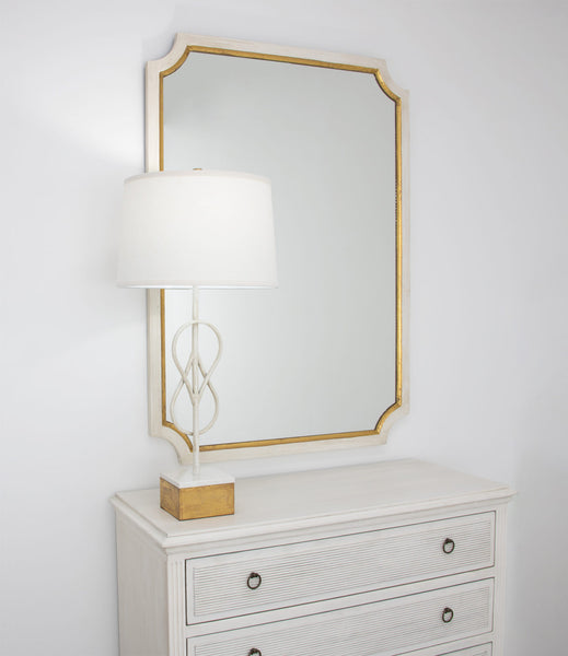Double Teardrop Lamp-White & Gold Leaf