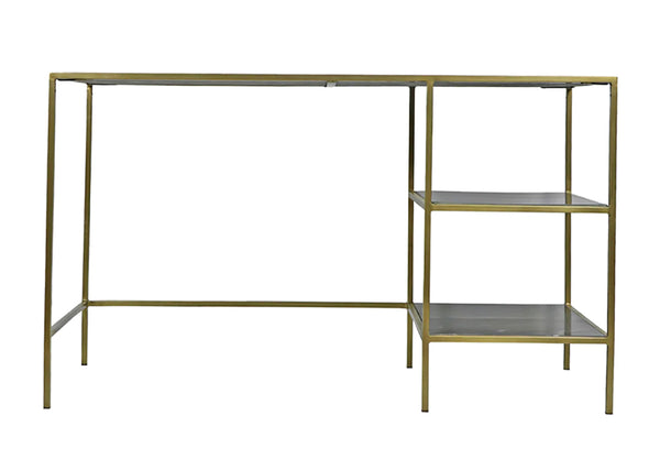Black Marble & Gold Iron Desk