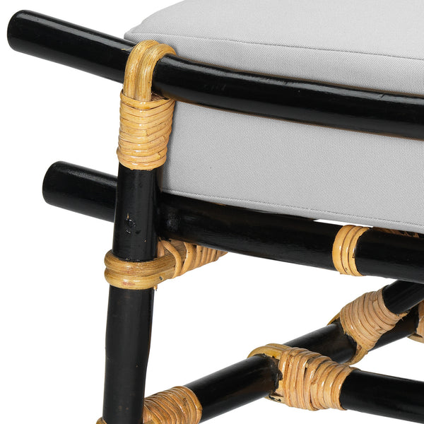 Black Rattan Chair & Ottoman