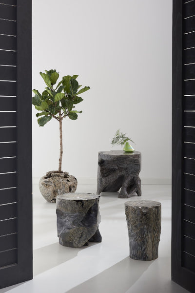 Black Wash Wood Stool