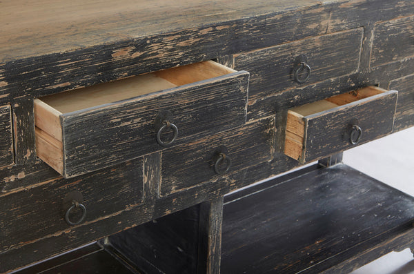 Vintage Black Chinese Sideboard