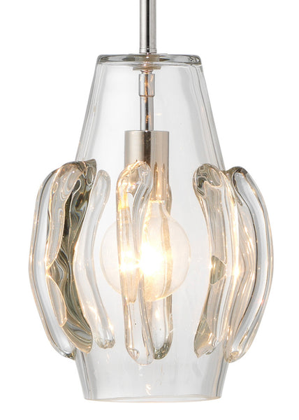 Clear Blown Art Glass Pendant