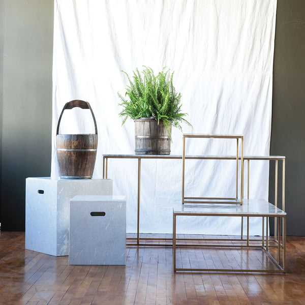 Marble Cube Side Table