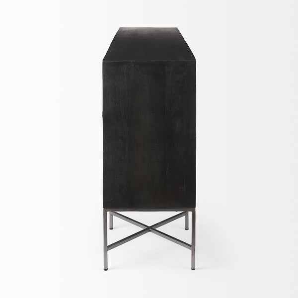 Diamond Pattern Wood Sideboard