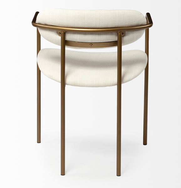 Cream & Gold Dining Arm Chair