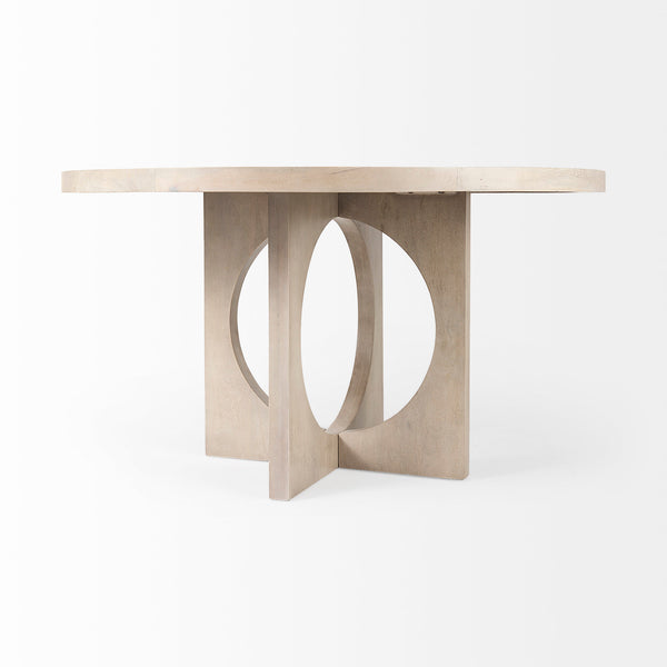 54” Open Circle Gray Mango Dining Table