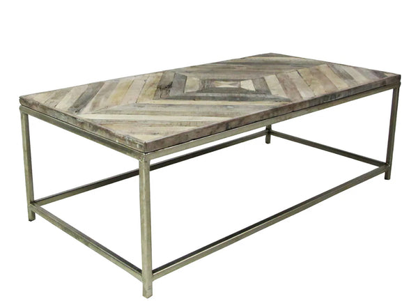 Reclaimed Wood Geometric Coffee Table