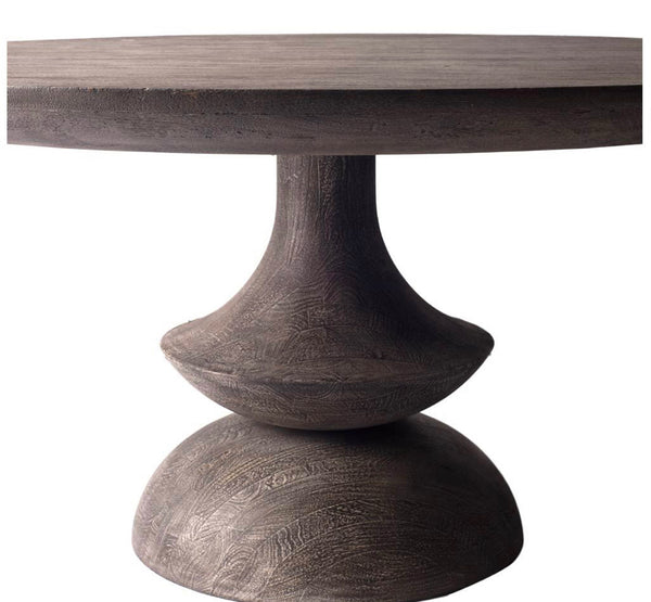 60” Dark Brown Solid Wood Table