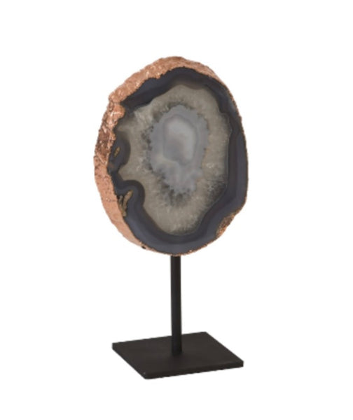 Agate Sculpture Bronze Edge