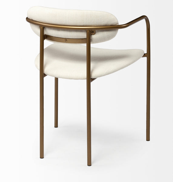 Cream & Gold Dining Arm Chair