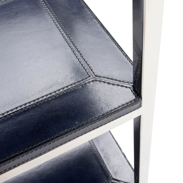 Blue Leather Bookshelf