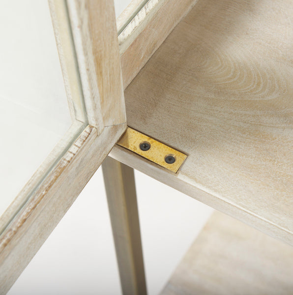 Mango Wood & Glass Display Cabinet