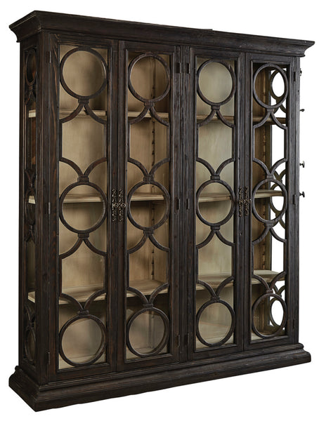 Reclaimed Pine & Glass Double Cabinet