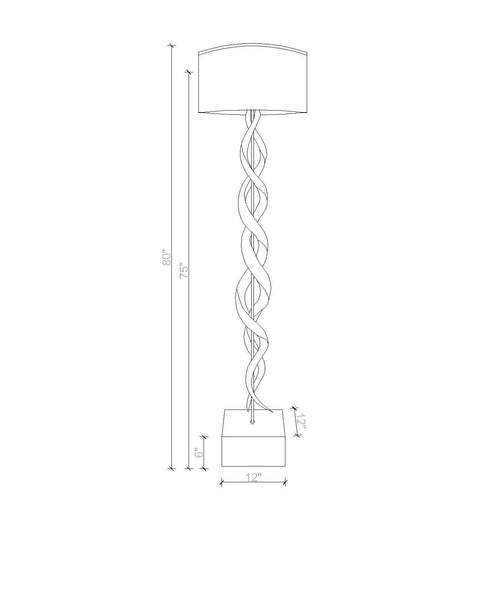 Kudu Inner Horn Double Twist Floor Lamp