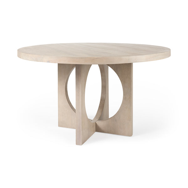 54” Open Circle Gray Mango Dining Table