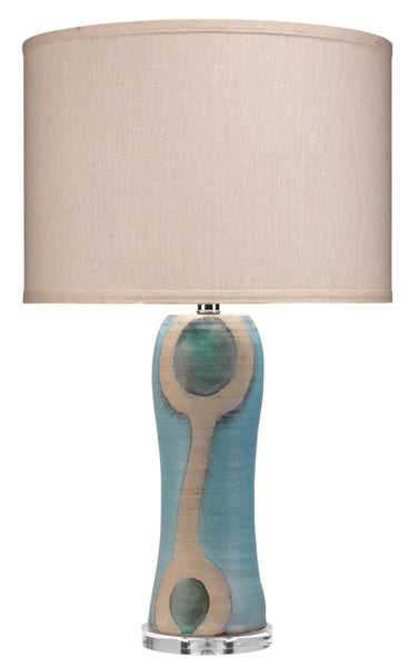 Hand Painted Blue Ceramic Ovals Lamp