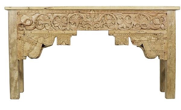Hand Carved Vintage Wood Console
