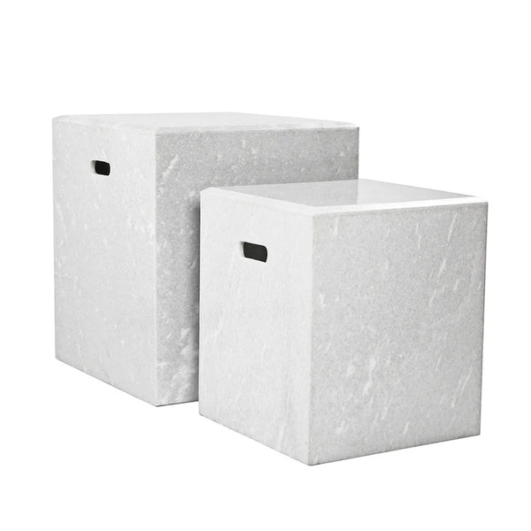 Marble Cube Side Table