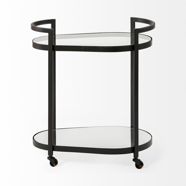 Black 2 Tier Bar Cart