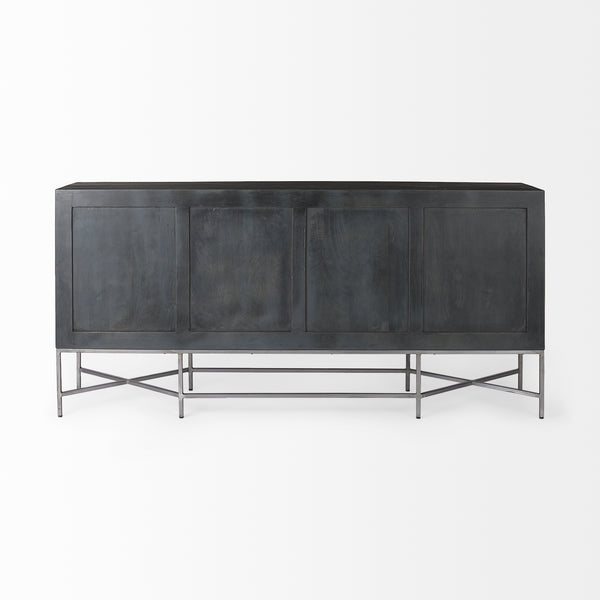 Diamond Pattern Wood Sideboard