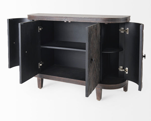 4 Door Demilune Cabinet