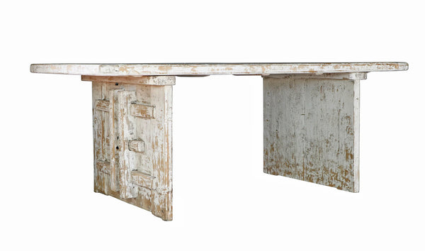 Vintage Whitewashed Wood Table