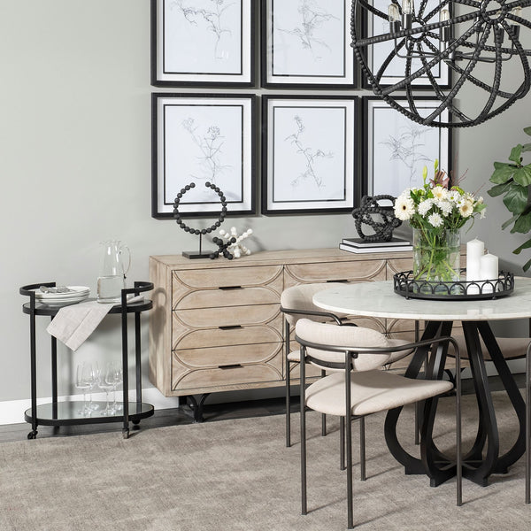 Black 2 Tier Bar Cart