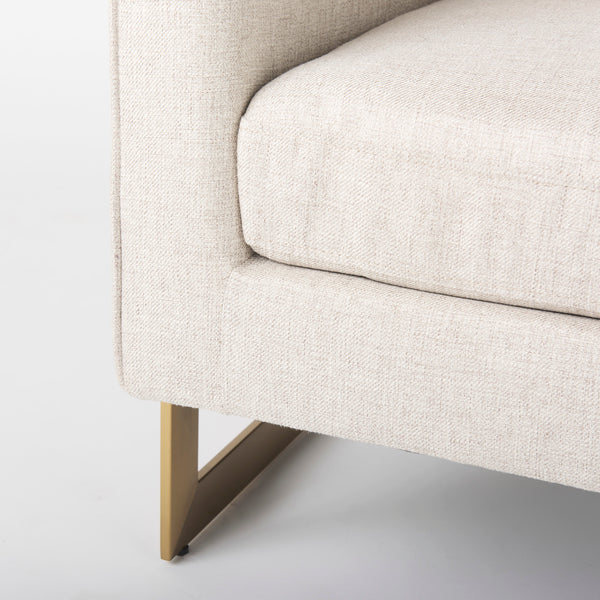 Cream & Gold Steel Accent Chair