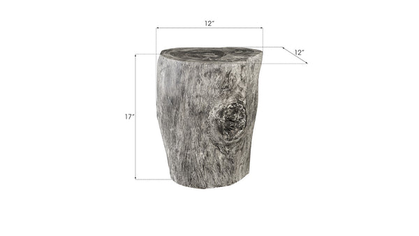 Stump Stool Grey Stone