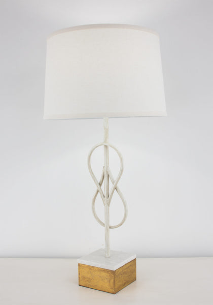 Double Teardrop Lamp-White & Gold Leaf