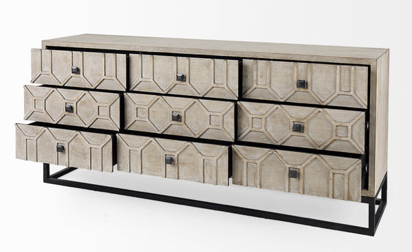 Light Brown 9 Drawer Chest