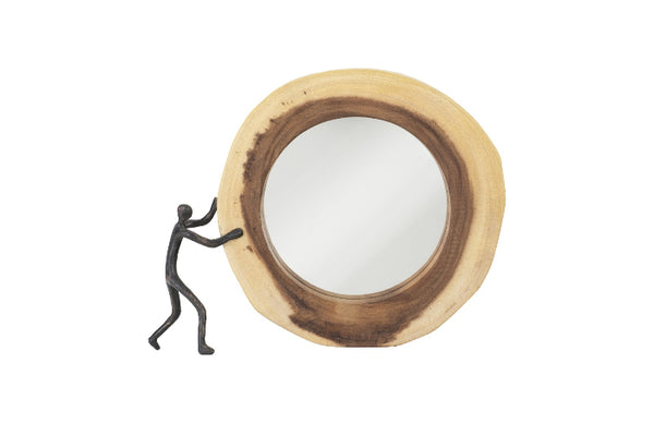Figure Pushing Cross Cut Mirror