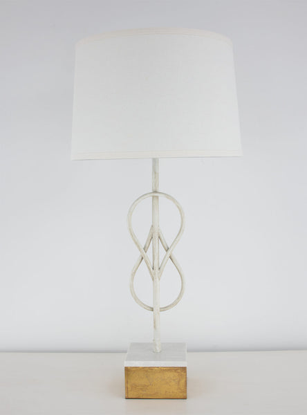 Double Teardrop Lamp-White & Gold Leaf