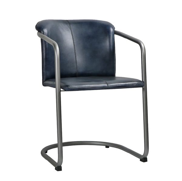 Blue Leather Armchair