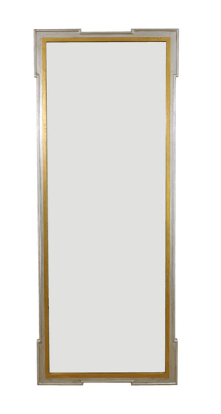 Antiqued Gold & Silver Leaf Wood Mirror