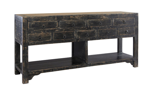 Vintage Black Chinese Sideboard