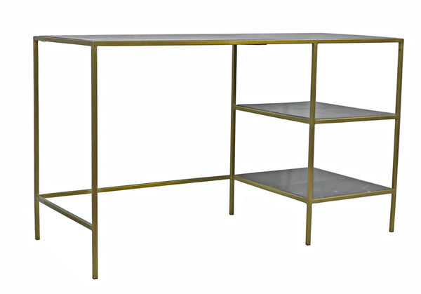 Black Marble & Gold Iron Desk