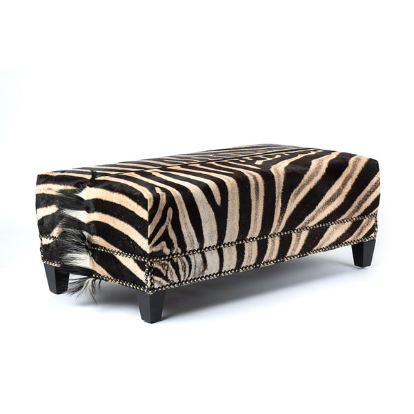 Zebra Hide Ottoman