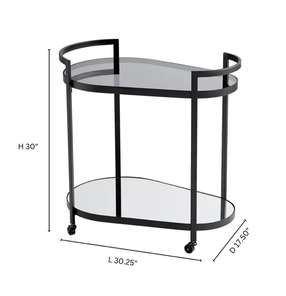 Ovate Black Bar Cart