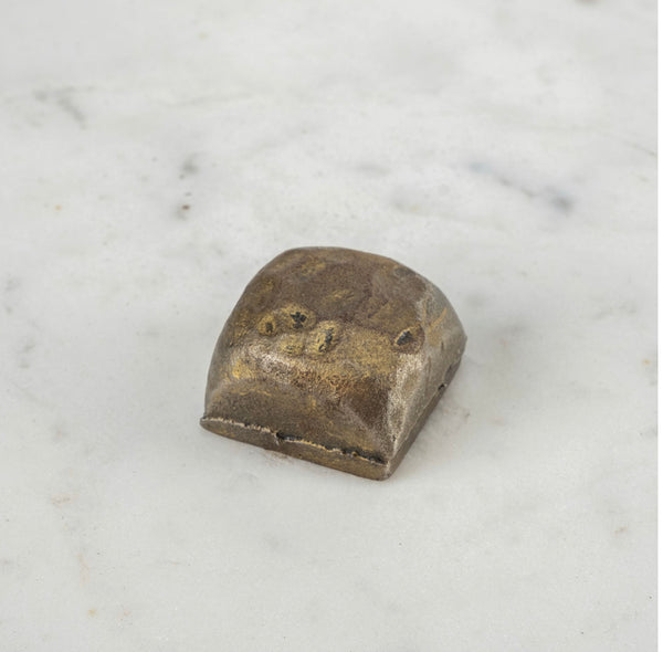 Marble & Triangle Iron Accent Table