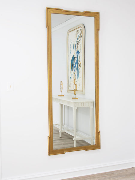 Antiqued Gold Leaf Wood Mirror