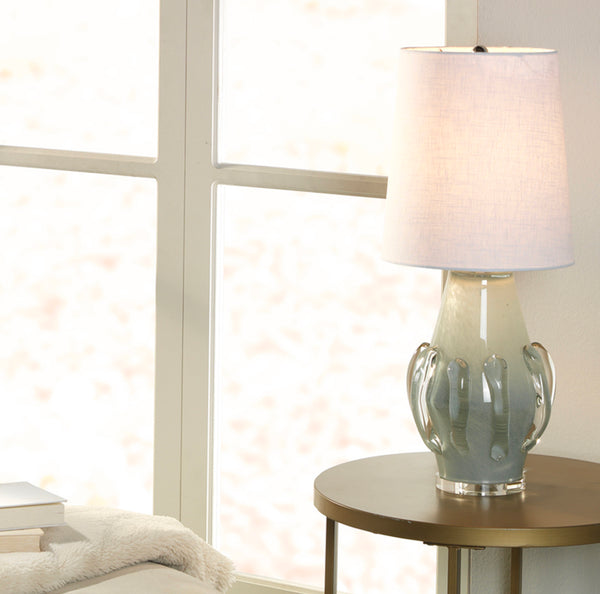 Hand Blown Glass Table Lamp-Blue