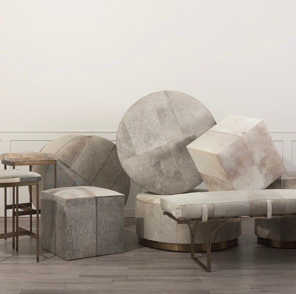 Hair on Hide Ottoman