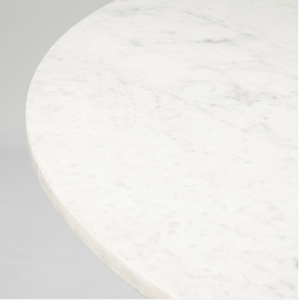 48” Marble Table w/ Black Iron Base