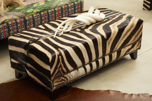 Zebra Hide Ottoman