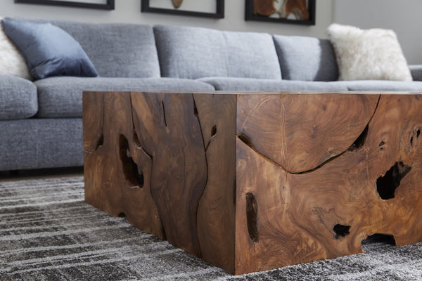 Teak Slice Square Coffee Table